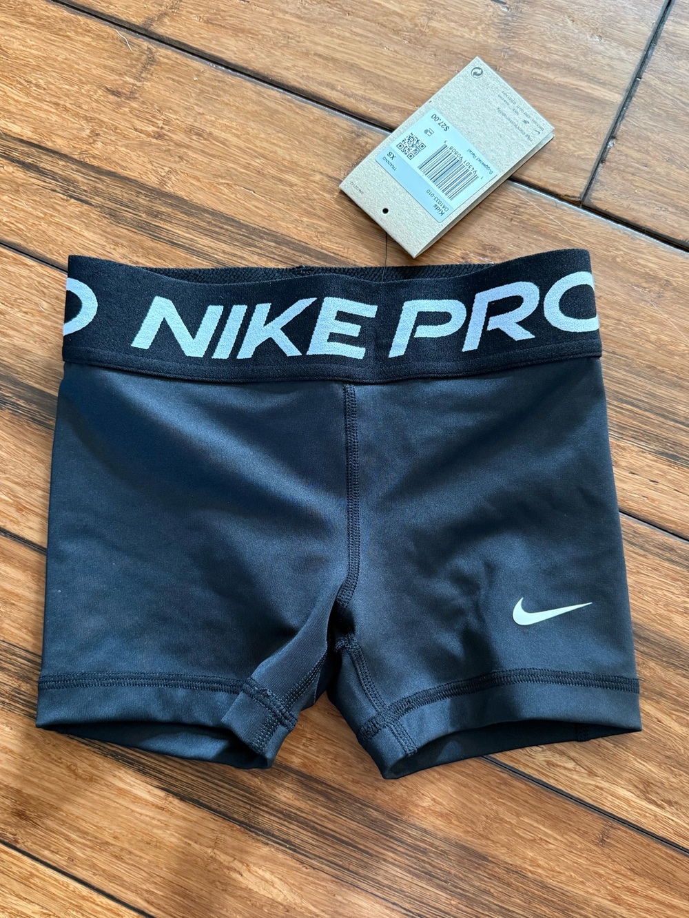 Nike Black and White Pro Compression Shorts - Picture 3 of 5